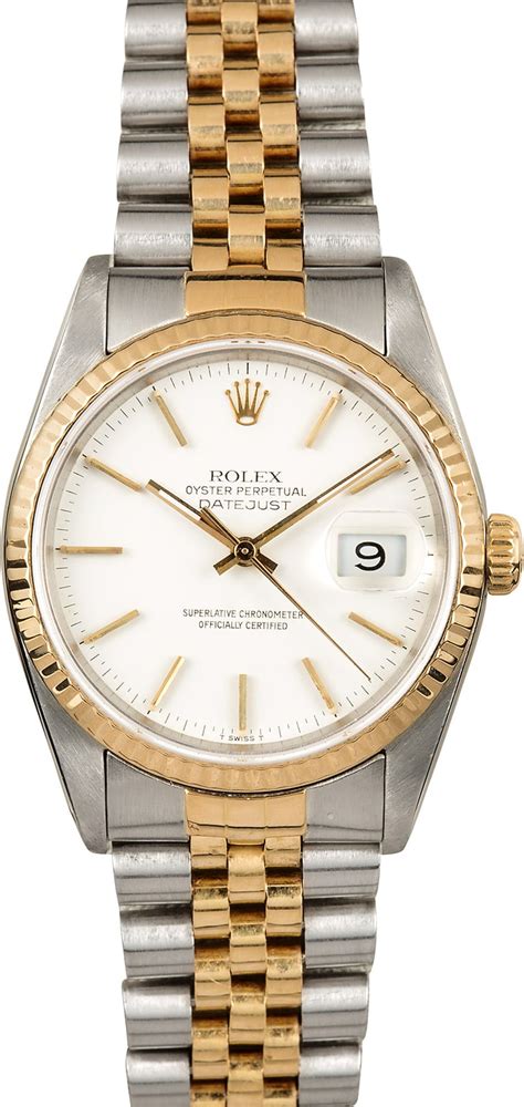 rolex datejust two tone white face roman numerals|rolex white roman dial name.